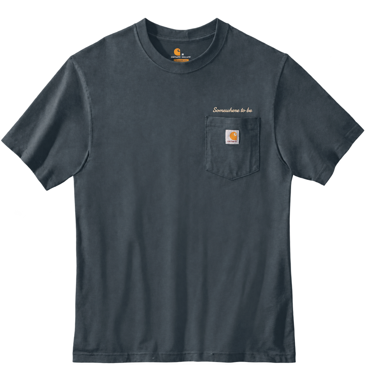 Somewhere to Be Bluestone Carhartt tee front