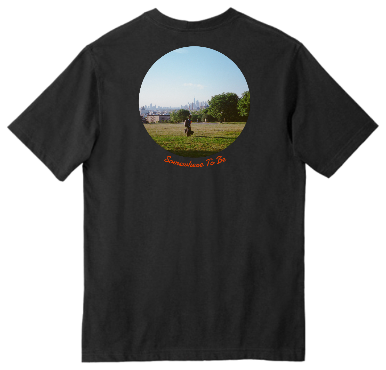 Somewhere to Be black Carhartt pocket tee back